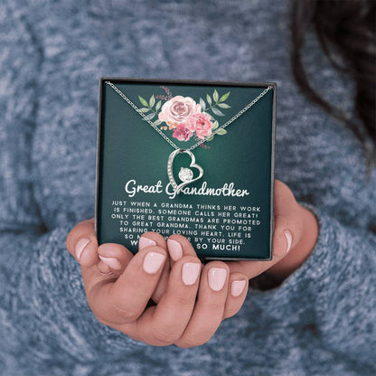 Great Grand Mother - Sweeter By Your Side | Stunning 14k Gold Forever Love Heart Necklace