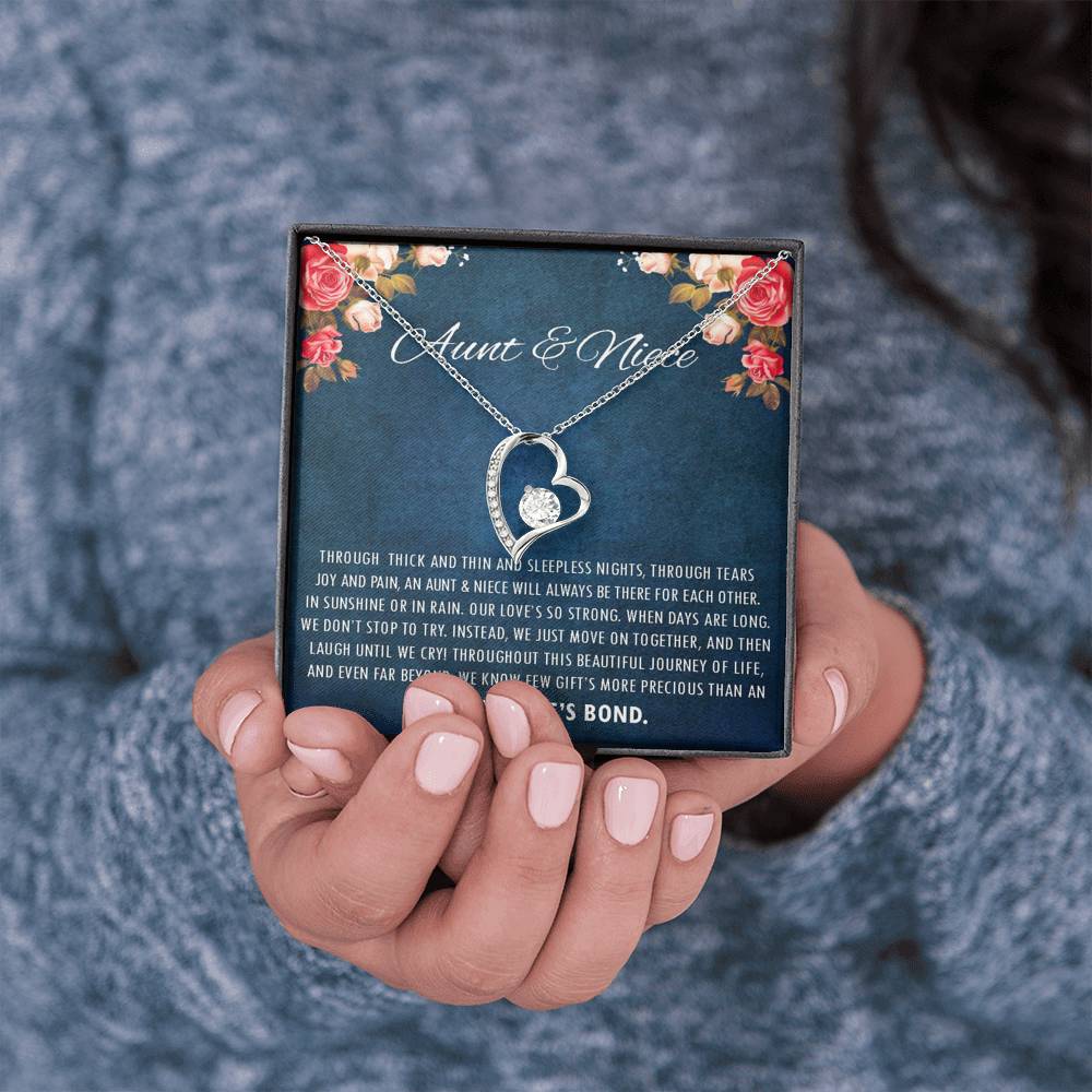 Aunt & Niece - This Beautiful Journey Of Life | Stunning 14k Gold Forever Love Heart Necklace