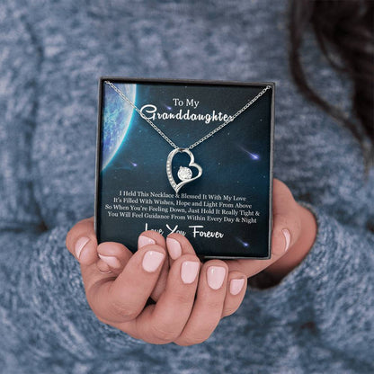 To My Grand Daughter - When You Are Feeling Low | Stunning 14k Gold Forever Love Heart Necklace