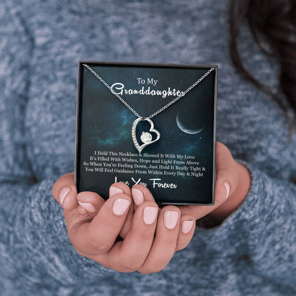 To My Grand Daughter - When You Are Feeling Down | Stunning 14k Gold Forever Love Heart Necklace