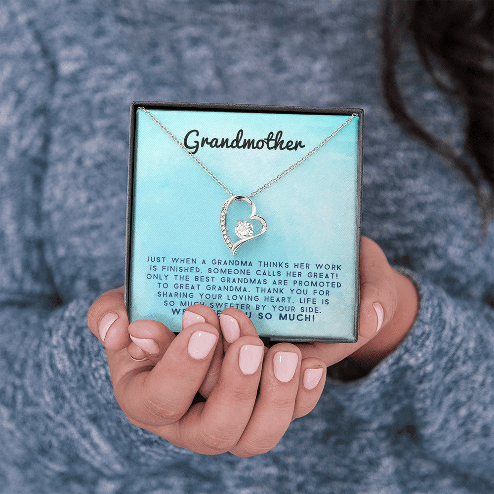 Grandmother - Life Is So Much Sweeter By Your Side |  Stunning 14k Gold Forever Love Heart Necklace