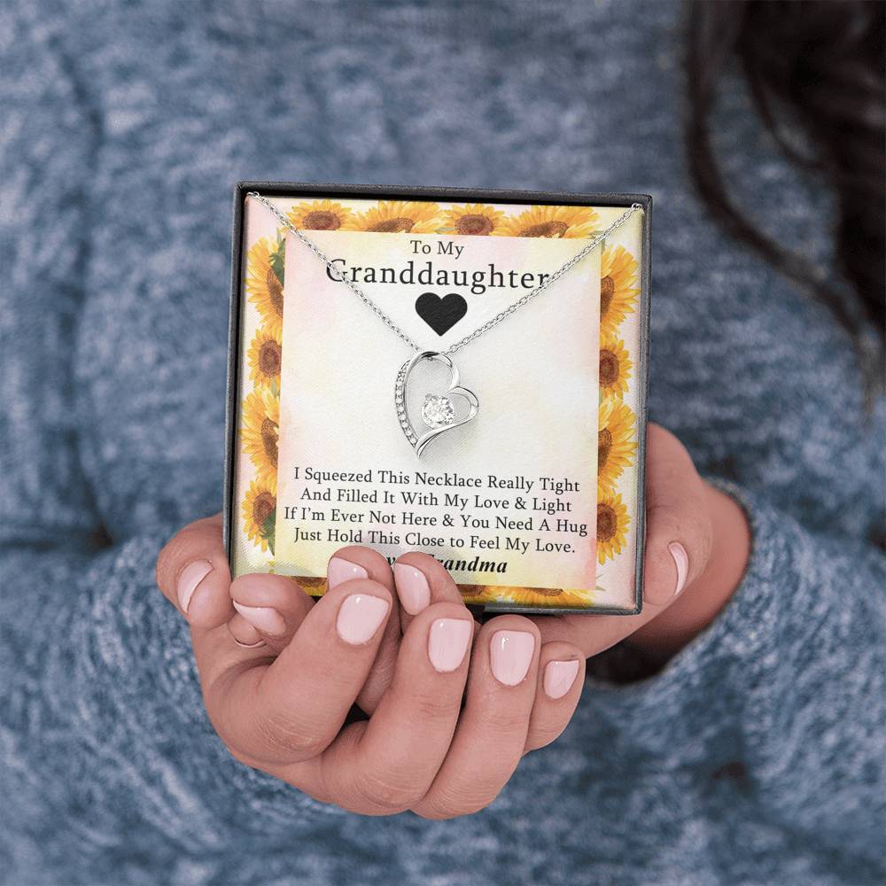 To My Grand Daughter - If I'm Ever Not Here (Love, Grandma) | Stunning 14k Gold Forever Love Heart Necklace