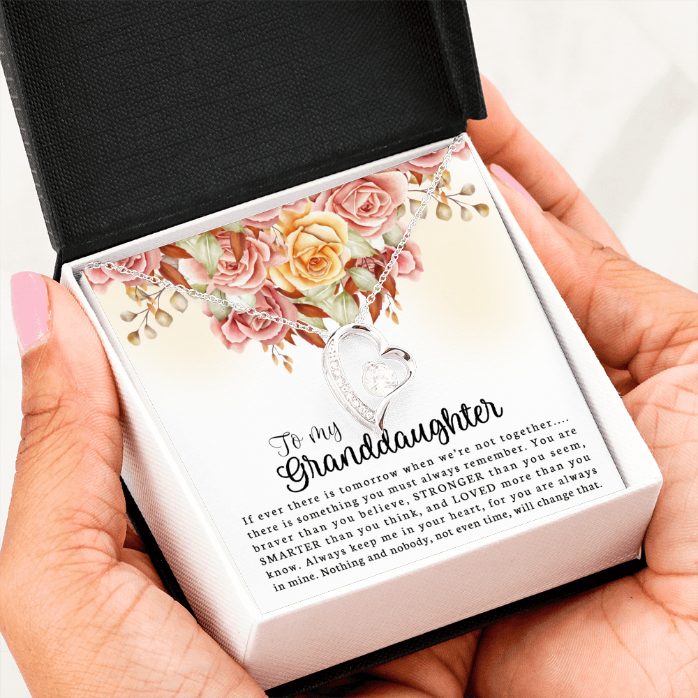 To My Grand Daughter - You Are Strong | Artisan Crafted 14k Gold Heart Family Necklace