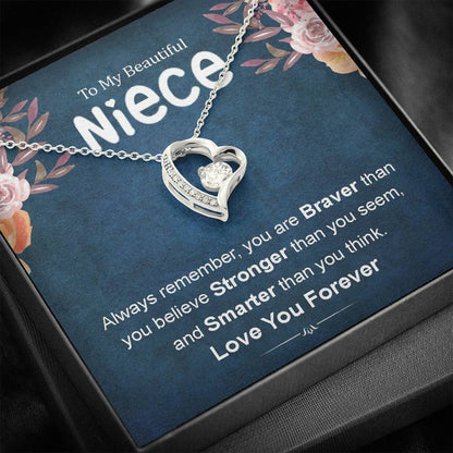To My Beautiful Niece - Love You Forever | Stunning 14k Gold Forever Love Heart Necklace