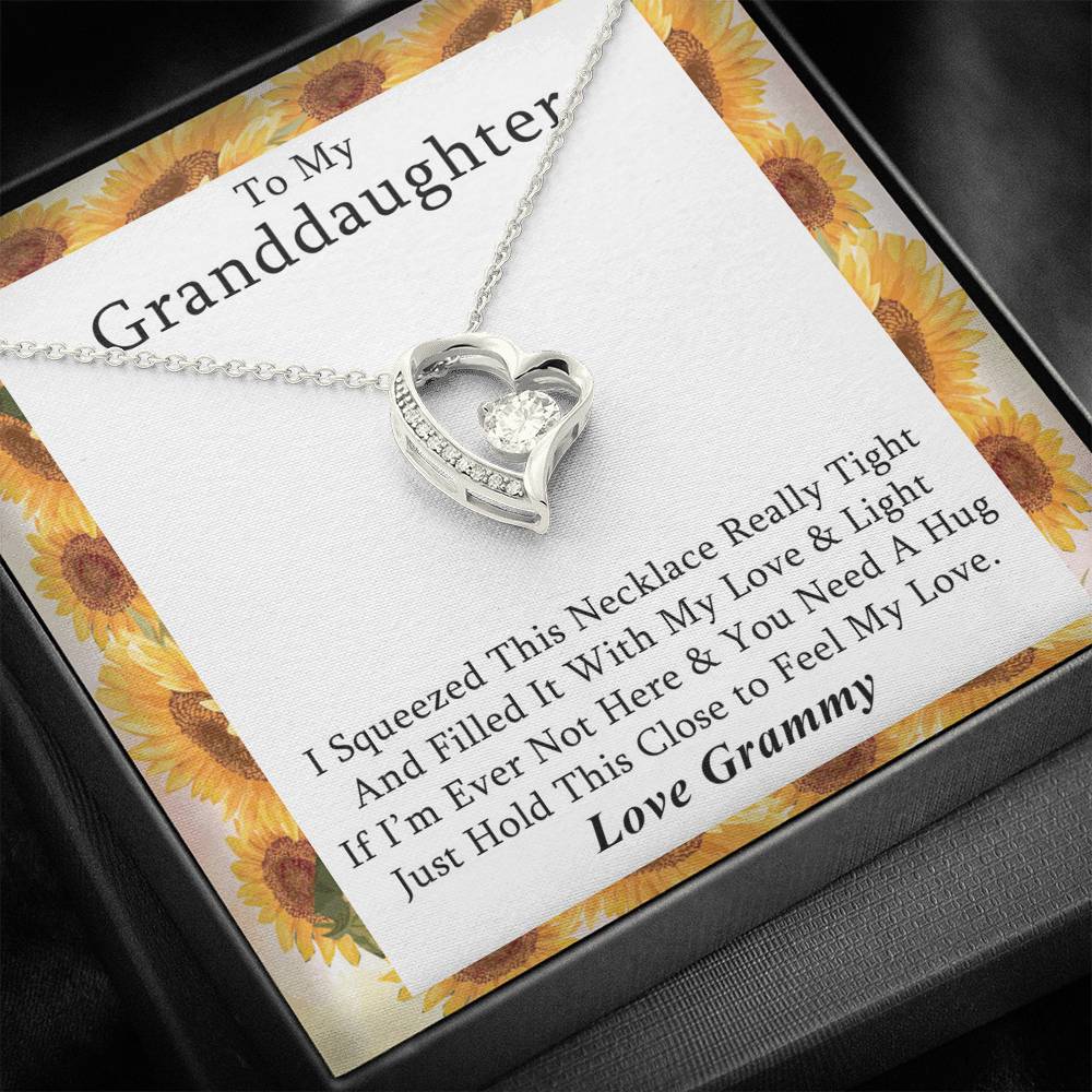 To My Grand Daughter - If I'm Ever Not Here (Love, Grammy) | Stunning 14k Gold Forever Love Heart Necklace