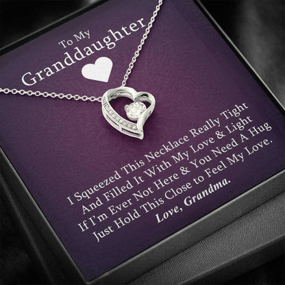 To My Grand Daughter - If I'm Ever Not Here (Love Grandma) | Stunning 14k Gold Forever Love Heart Necklace
