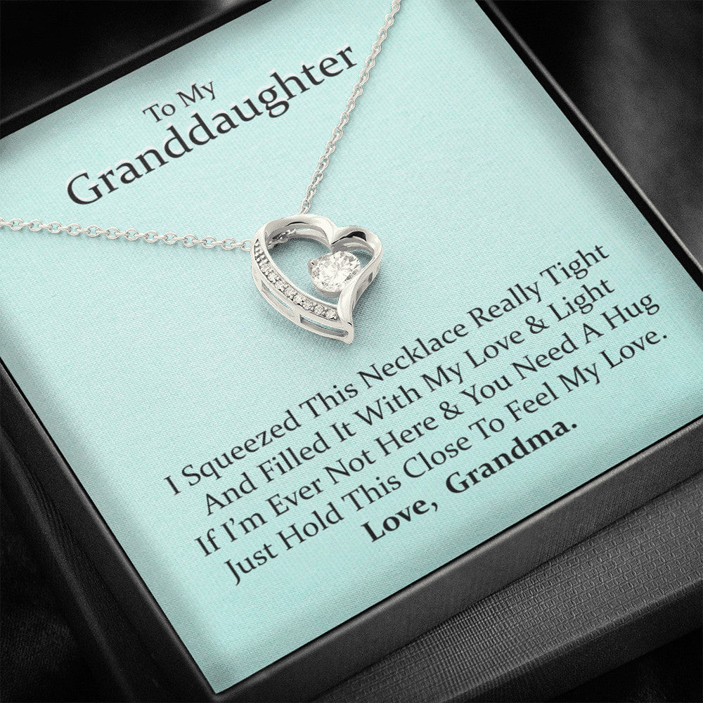 To My Grand Daughter - If I'm Ever Not Here (Love, Grandma) | Stunning 14k Gold Forever Love Heart Necklace
