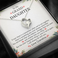 To My Grand Daughter - When We're Not Together (Love, Grandma) | Stunning 14k Gold Forever Love Heart Necklace