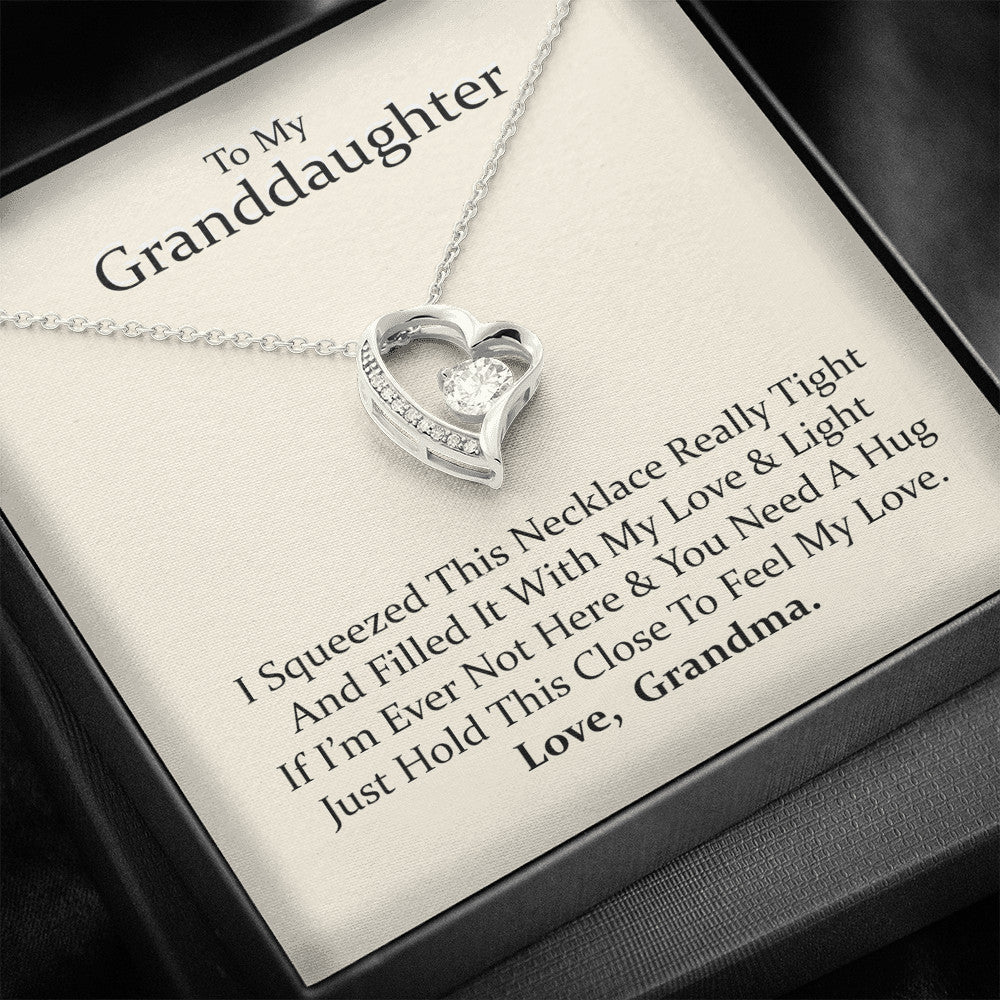 To My Grand Daughter - If I'm Ever Not Here (Love, Grandma) |  Stunning 14k Gold Forever Love Heart Necklace