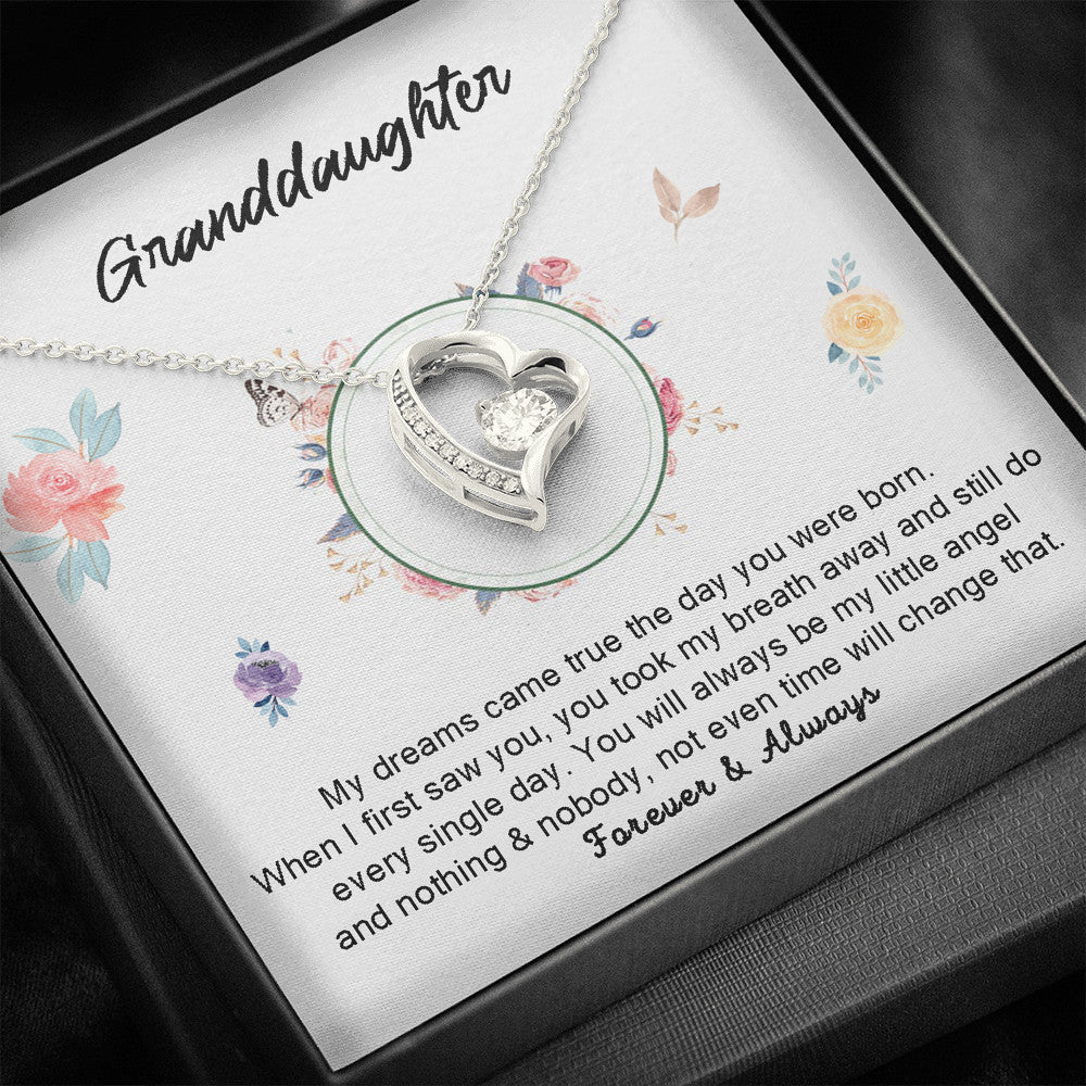 Grand Daughter - You Will Always Be My Little Angel | Stunning 14k Gold Forever Love Heart Necklace