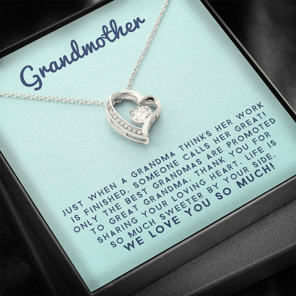 Grand Mother - Life Is So Much Sweeter By Your Side |  Stunning 14k Gold Forever Love Heart Necklace