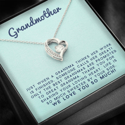 Grand Mother - Life Is So Much Sweeter By Your Side |  Stunning 14k Gold Forever Love Heart Necklace