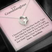 To My Grand Daughter - If I'm Ever Not Here (Love, Grandma) | Stunning 14k Gold Forever Love Heart Necklac