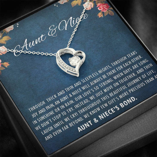 Aunt & Niece - This Beautiful Journey Of Life | Stunning 14k Gold Forever Love Heart Necklace