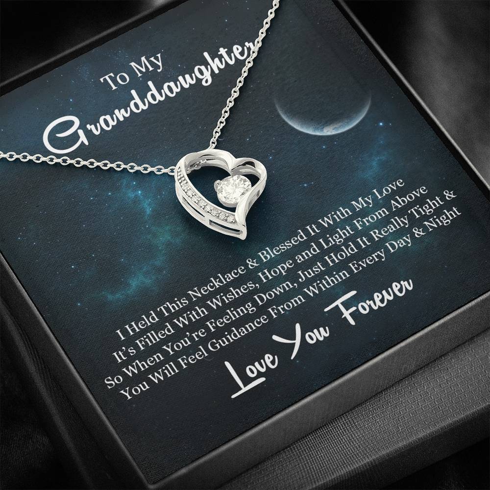 To My Grand Daughter - When You Are Feeling Down | Stunning 14k Gold Forever Love Heart Necklace