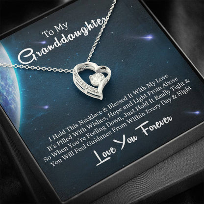 To My Grand Daughter - When You Are Feeling Low | Stunning 14k Gold Forever Love Heart Necklace