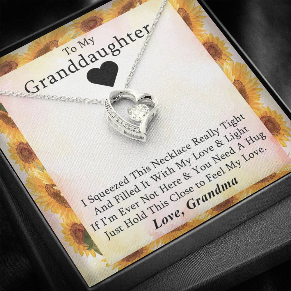 To My Grand Daughter - If I'm Ever Not Here (Love, Grandma) | Stunning 14k Gold Forever Love Heart Necklace