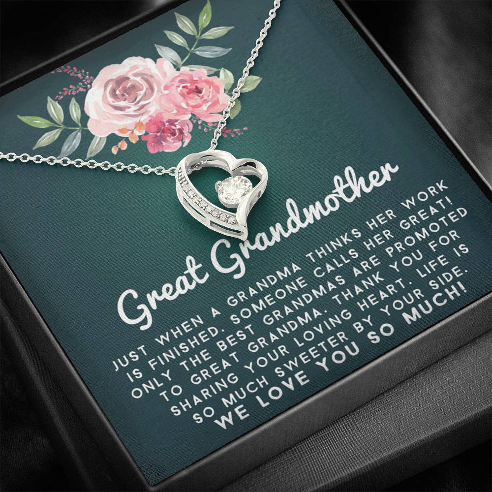 Great Grand Mother - Sweeter By Your Side | Stunning 14k Gold Forever Love Heart Necklace
