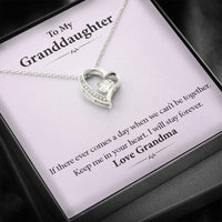 To My Grand Daughter - I Will Stay Forever (Love, Grandma) | Stunning 14k Gold Forever Love Heart Necklace