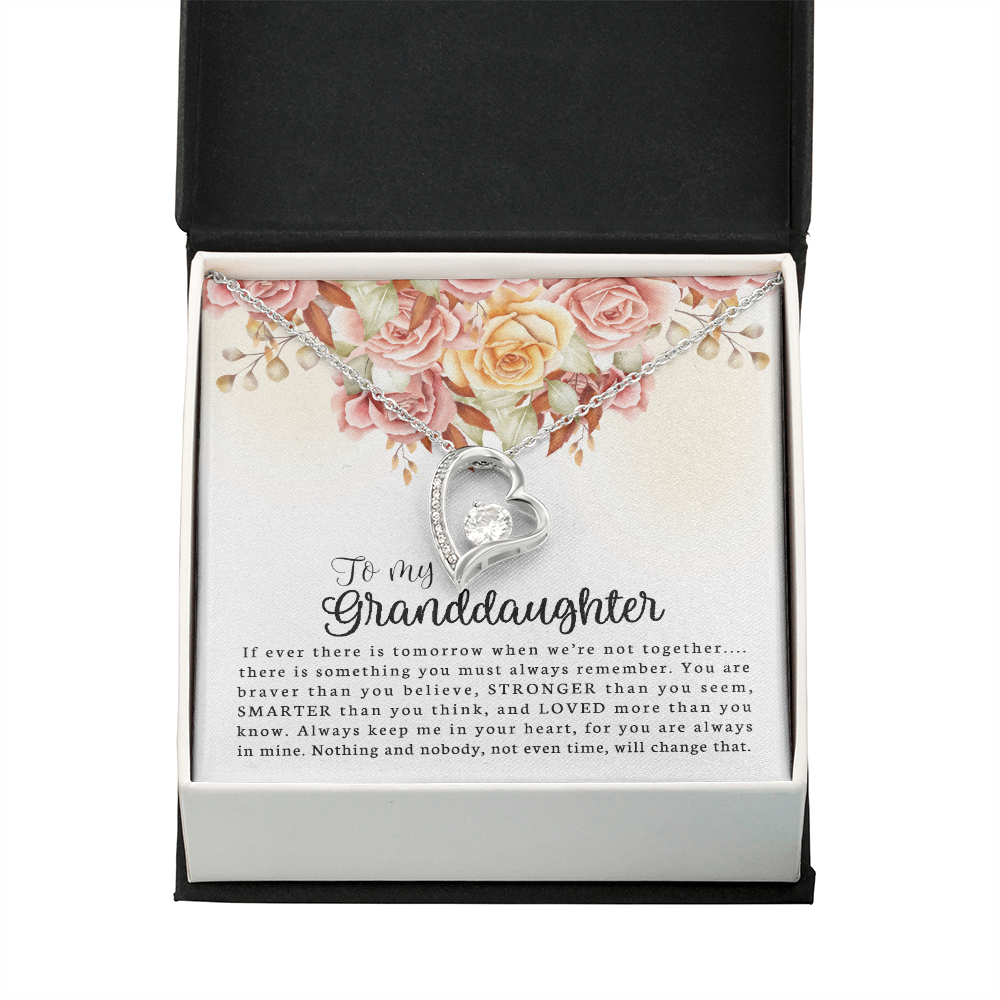 To My Grand Daughter - You Are Strong | Artisan Crafted 14k Gold Heart Family Necklace