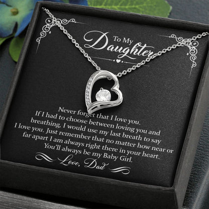 To My Daughter - Never Forget I Love You | Gold Forever Love Heart Necklace