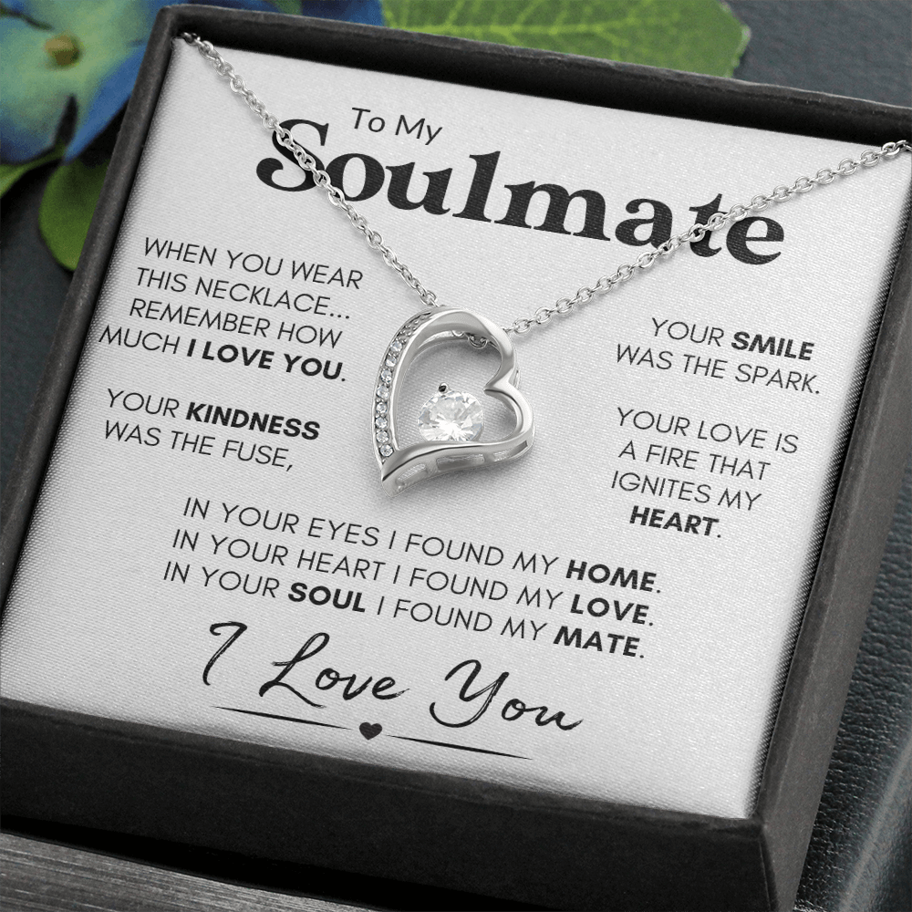 To My Soulmate - Your Smile | Stainless Steel and Gold Heart Necklace
