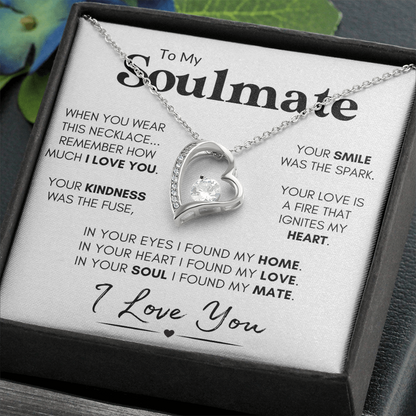 To My Soulmate - Your Smile | Stainless Steel and Gold Heart Necklace