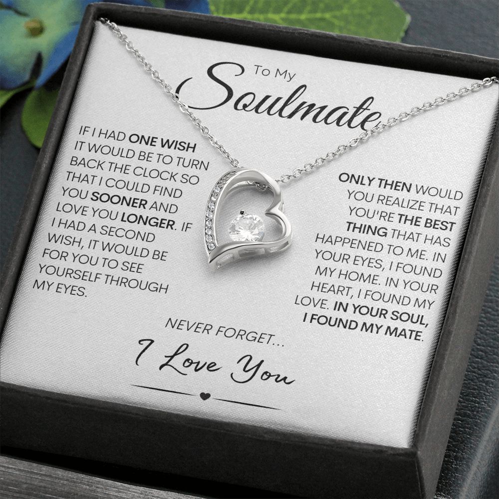 Soulmate Heart Necklace, Valentine's Gift for Her, Birthday Present, Anniversary Gift Soulmate 