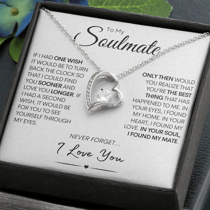 Soulmate Heart Necklace, Valentine's Gift for Her, Birthday Present, Anniversary Gift Soulmate "Two Wishes"