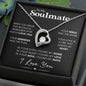 Soulmate Heart Necklace, 14k White Gold, Personalized Poem and Necklace Gift for Wife or Girlfriend