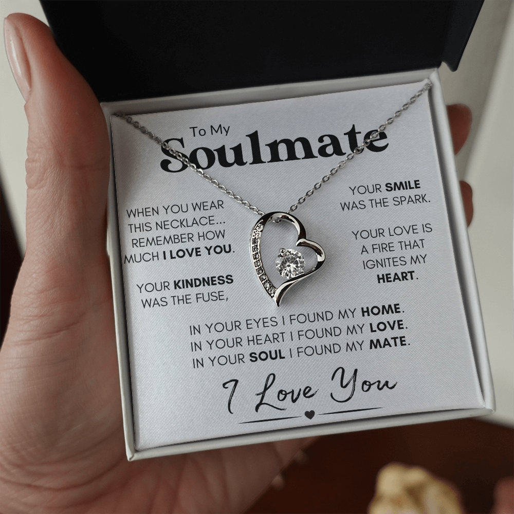 To My Soulmate - Your Smile | Stainless Steel and Gold Heart Necklace