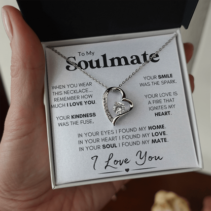 To My Soulmate - Your Smile | Stainless Steel and Gold Heart Necklace