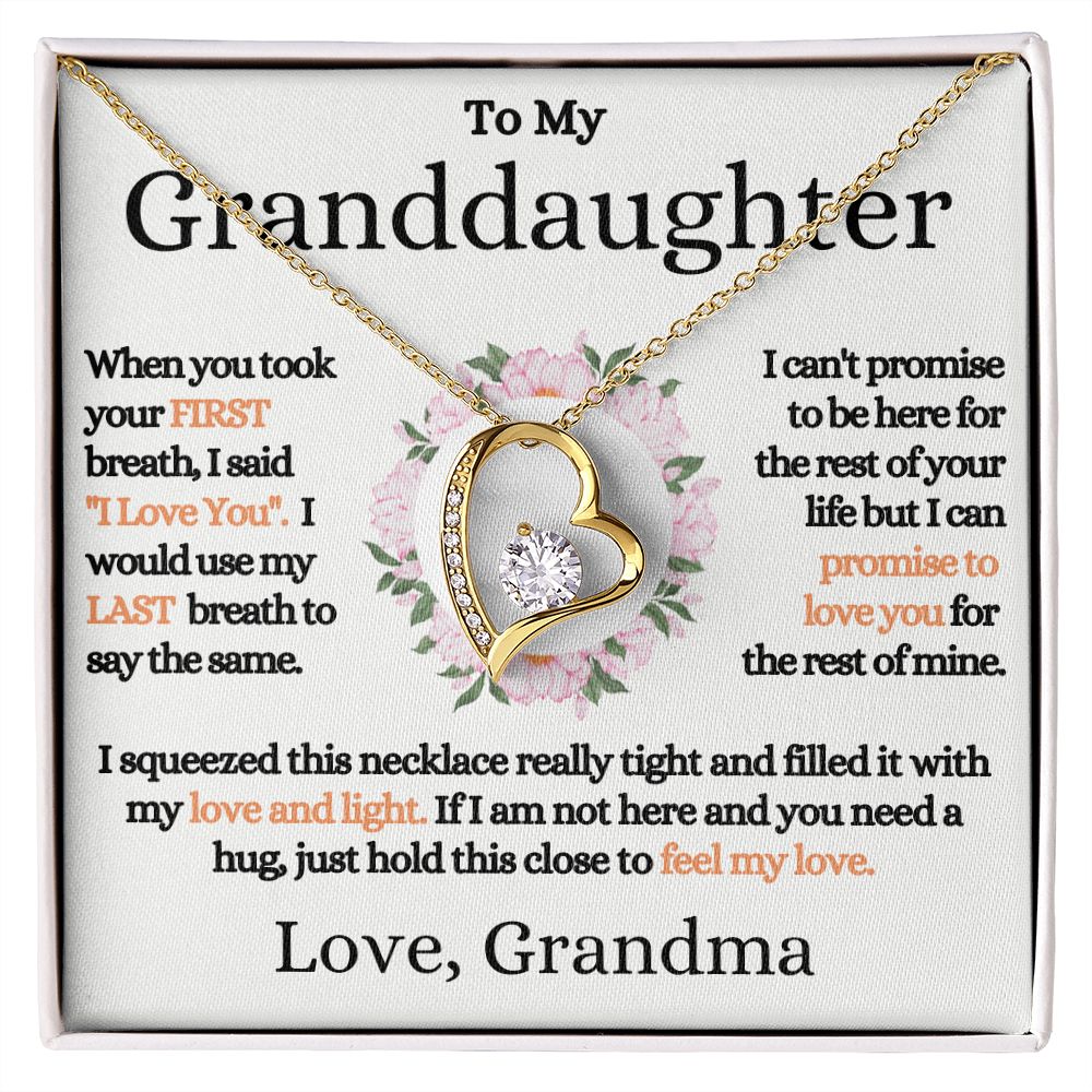 [Almost Sold Out] Granddaughter 14k Gold Heart Necklace - Love, Grandma