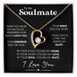Soulmate Heart Necklace, 14k White Gold, Personalized Poem and Necklace Gift for Wife or Girlfriend