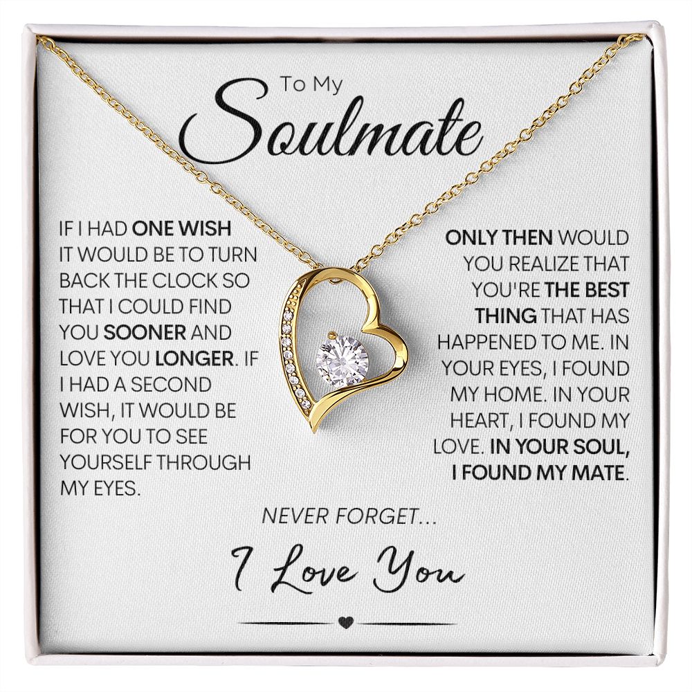 Soulmate Heart Necklace, Valentine's Gift for Her, Birthday Present, Anniversary Gift Soulmate "Two Wishes"