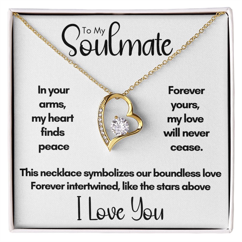 To My Soulmate - In Your Arms | 14k White Gold and Stainless Steel Forever Love Heart