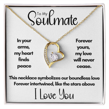 To My Soulmate - In Your Arms | 14k White Gold and Stainless Steel Forever Love Heart