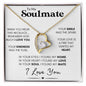 Soulmate Heart Necklace, Wife Valentine's Day Gift, Anniversary, 14k White Gold and Stainless Steel - "Found My Soulmate"