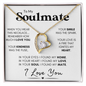 To My Soulmate - Your Smile | Stainless Steel and Gold Heart Necklace