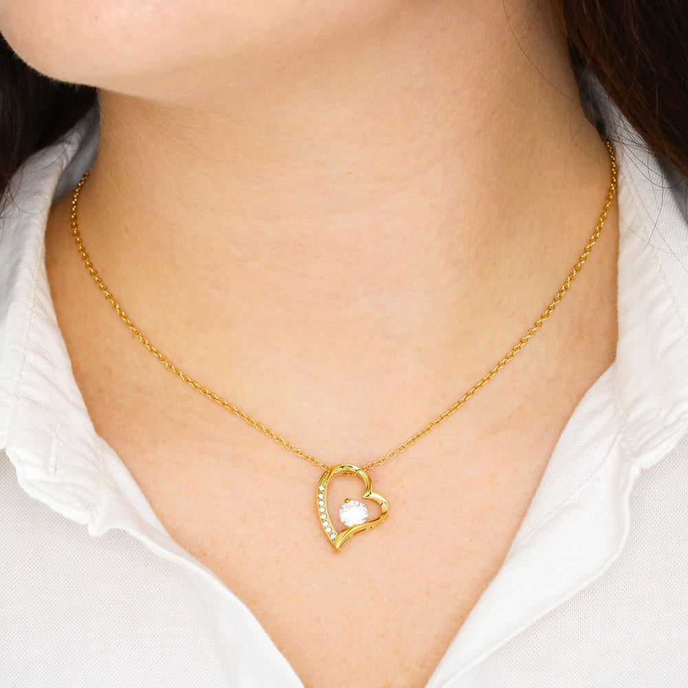 To My Grand Daughter -  My Love Will Follow You | Stunning 14k Gold Forever Love Heart Necklace