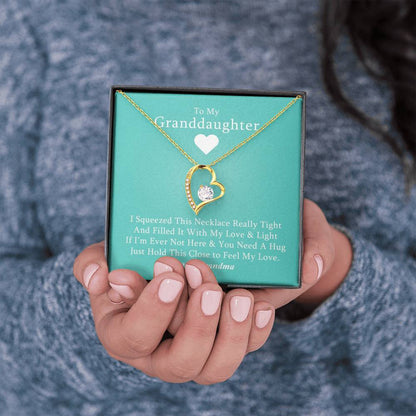 To My Grand Daughter - If I'm Ever Not Here |  Artisan Crafted 14k Gold Heart Family Necklace