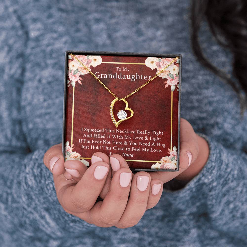 To My Grand Daughter - If I'm Ever Not Here (Love, Nana) | Stunning 14k Gold Forever Love Heart Necklace