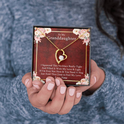 To My Grand Daughter - If I'm Ever Not Here (Love, Nana) | Stunning 14k Gold Forever Love Heart Necklace