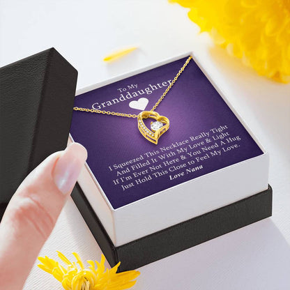 To My Grand Daughter - If I'm Ever Not Here (Love, Nana) | Stunning 14k Gold Forever Love Heart Necklace