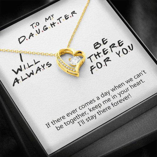 To My Daughter - I Will Always Be There For You | Artisan Crafted 18k  Brilliant Gold Heart Family Necklace