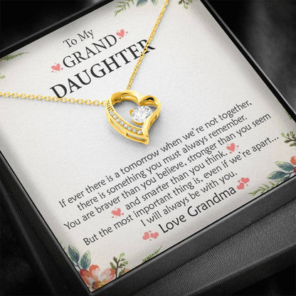 To My Grand Daughter - When We're Not Together (Love, Grandma) | Stunning 14k Gold Forever Love Heart Necklace
