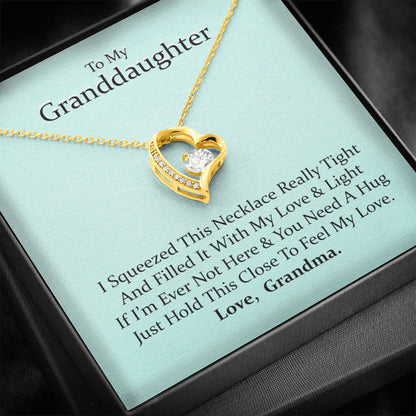 To My Grand Daughter - If I'm Ever Not Here (Love, Grandma) | Stunning 14k Gold Forever Love Heart Necklace