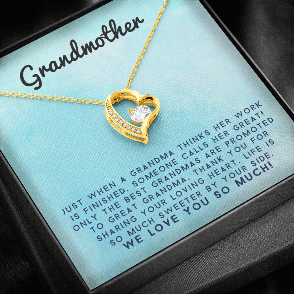 Grandmother - Life Is So Much Sweeter By Your Side |  Stunning 14k Gold Forever Love Heart Necklace