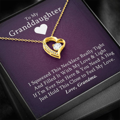 To My Grand Daughter - If I'm Ever Not Here (Love Grandma) | Stunning 14k Gold Forever Love Heart Necklace