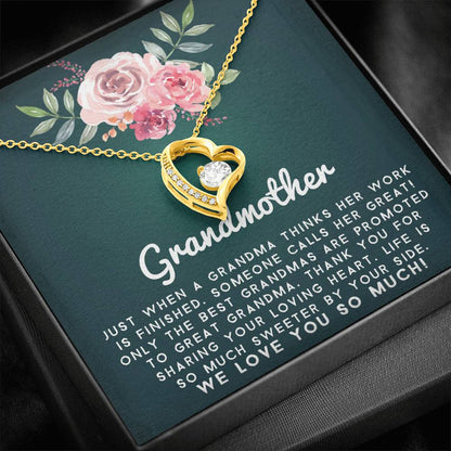 Grand Mother - Sweeter By Your Side | Stunning 14k Gold Forever Love Heart Necklace